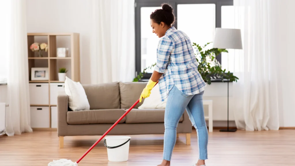 cleaning wooden floor